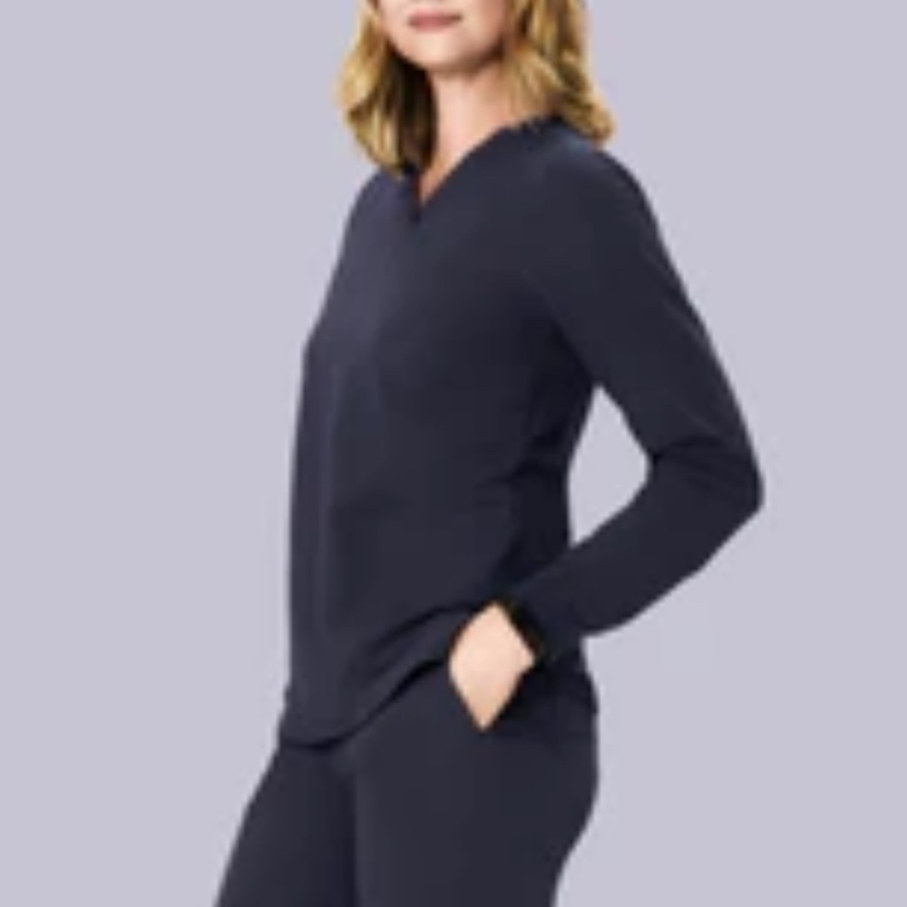 Mandala Scrubs long sleeve scrub top. Steel color. New. Size XS